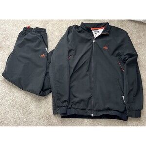 Adidas Equipment Track Set Mens Large Black Agassi Tennis Jacket Pants Y2K 32”